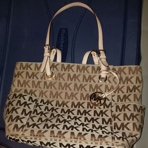 Michael Kors Tan and Brown Tote Purse Handbag